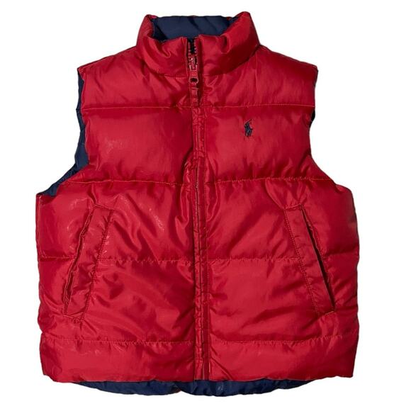 Ralph Lauren Polo Reversible Down Puffer Vest Toddler Size 2-2T